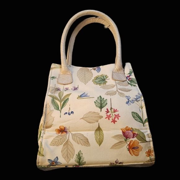 Longaberger Satchel Top Handle Mini Floral Canvas Mini - Picture 5 of 13